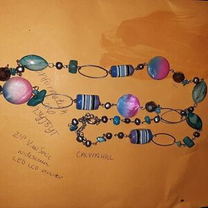 Multicolored long beaded necklace 